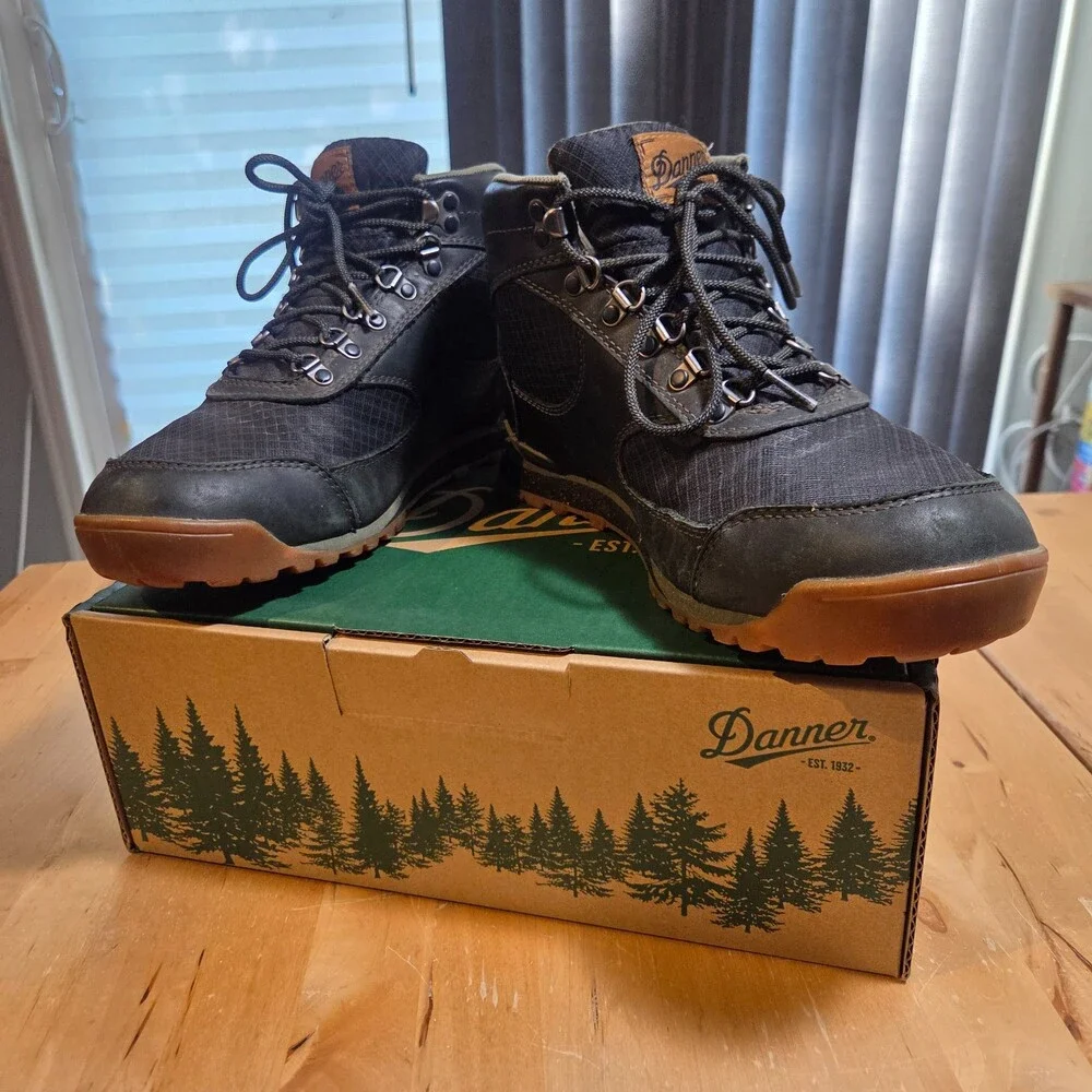 Danner Jag Midnight Black Boots Men's 9D Leather Hiking Waterproof DWR Used